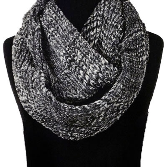 infinity Scarf Other - Elegant Black and Gray Knit Infinity Scarf